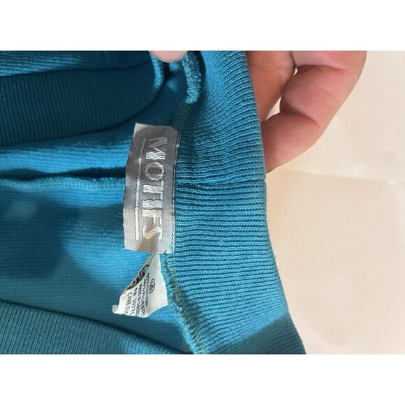 Vintage 80s/90s Boyfriend Cardigan Teal Womens Large Longline Retro Colorful - Picture 8 of 11